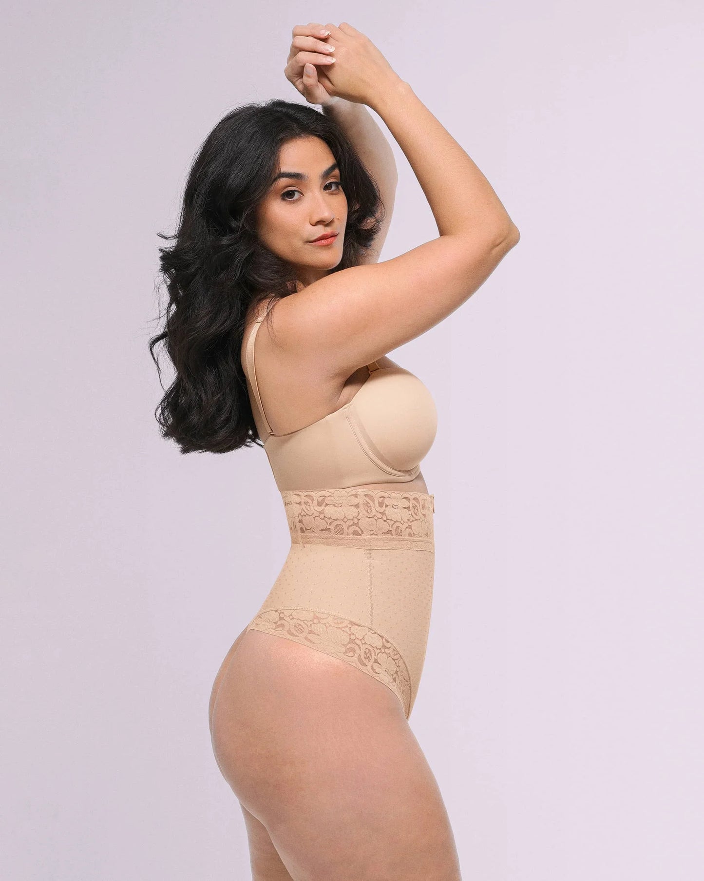 High-Waisted Polka Dot Shaping Thong