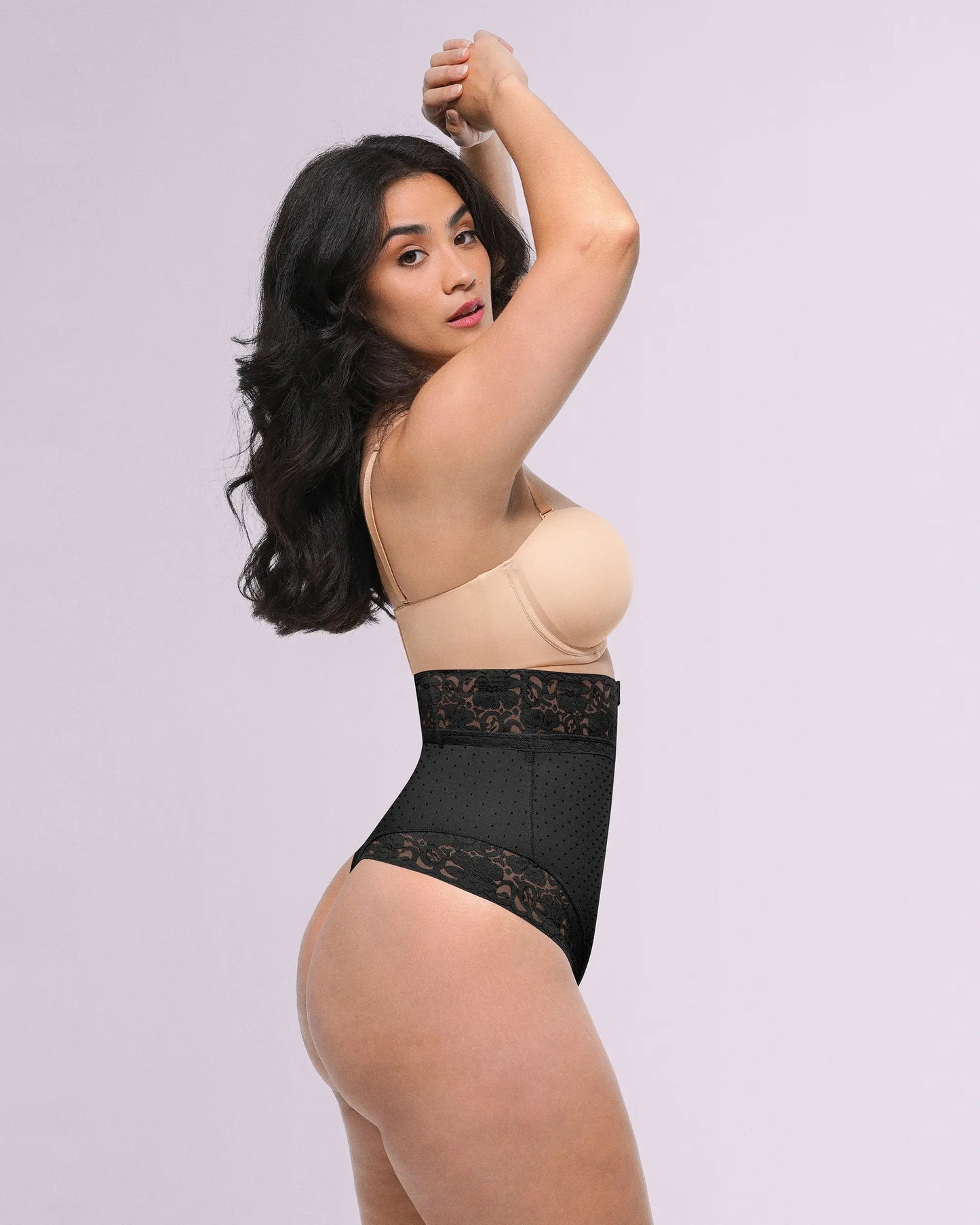 High-Waisted Polka Dot Shaping Thong