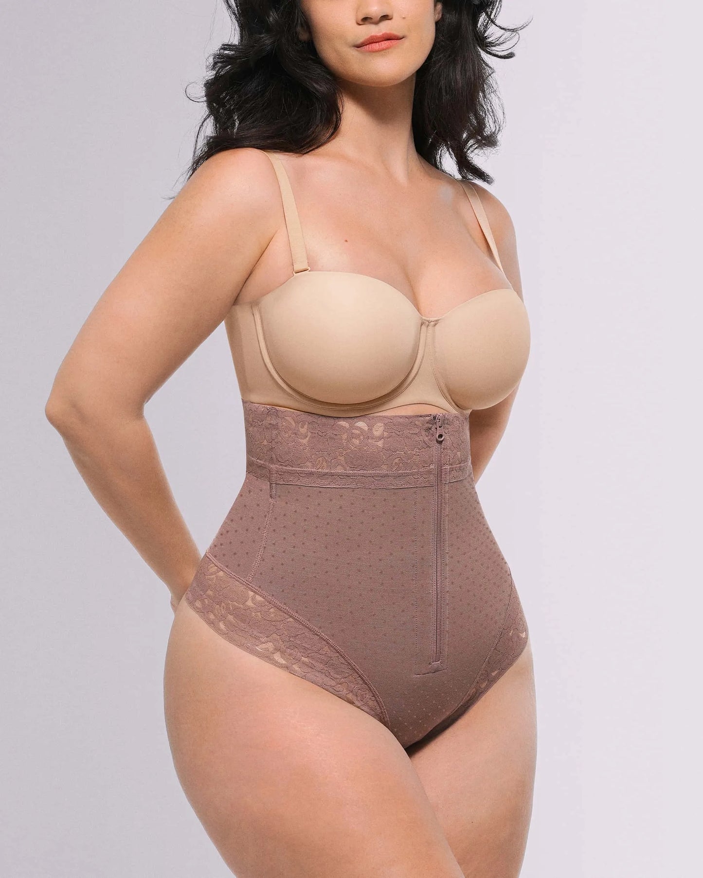 High-Waisted Polka Dot Shaping Thong