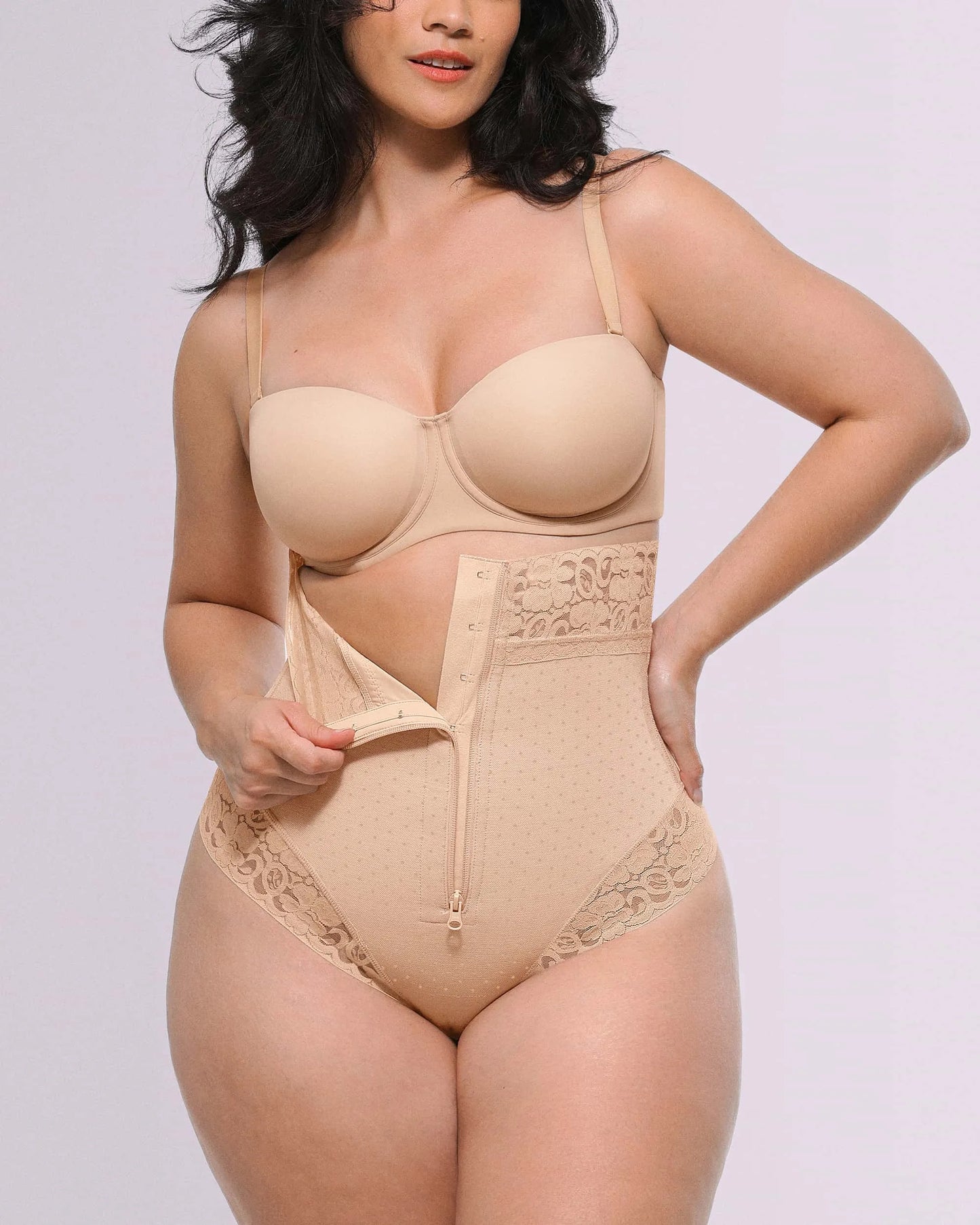 High-Waisted Polka Dot Shaping Thong