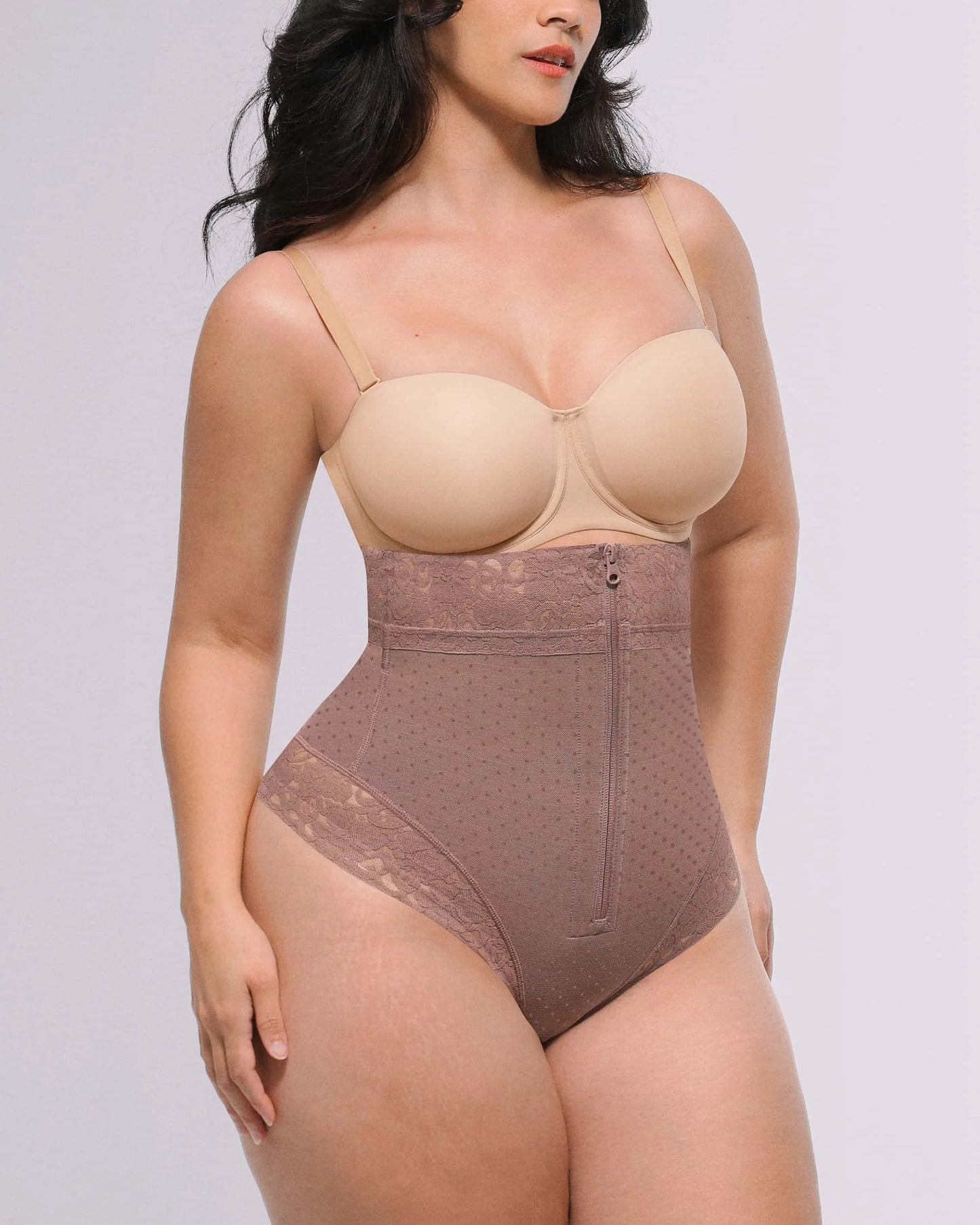 High-Waisted Polka Dot Shaping Thong