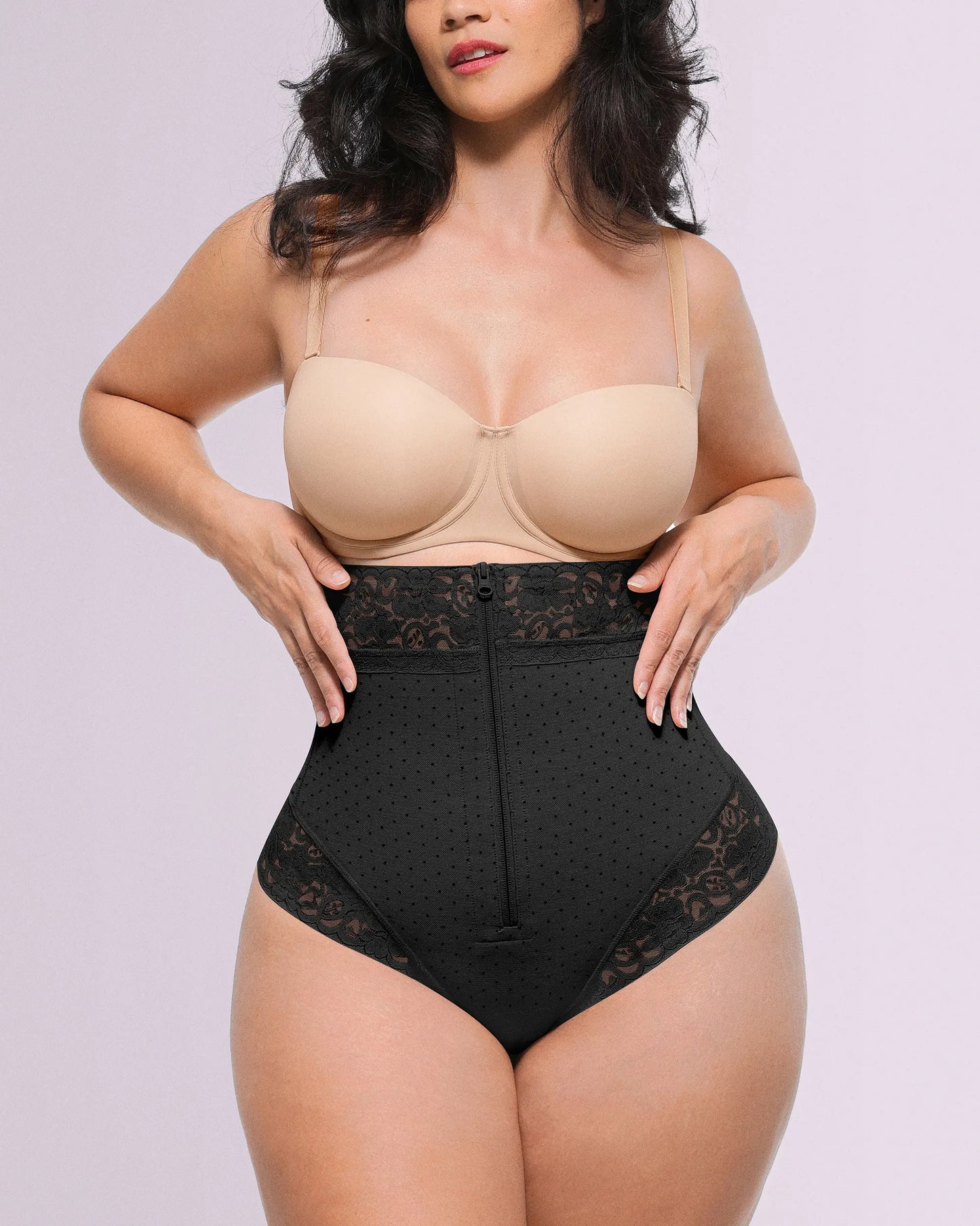 High-Waisted Polka Dot Shaping Thong