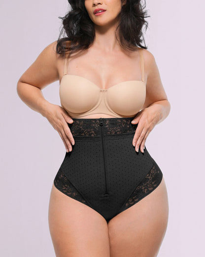 High-Waisted Polka Dot Shaping Thong