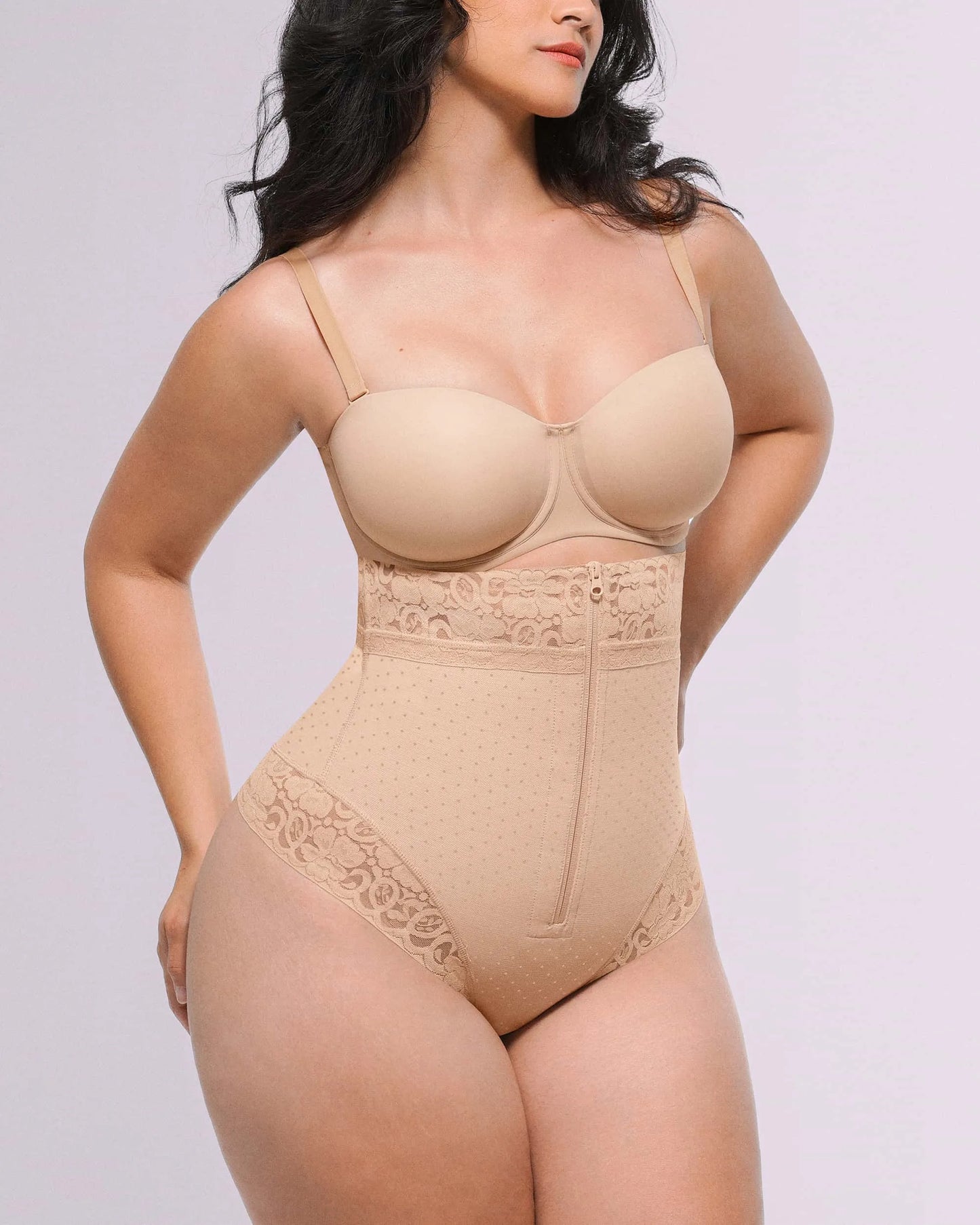 High-Waisted Polka Dot Shaping Thong