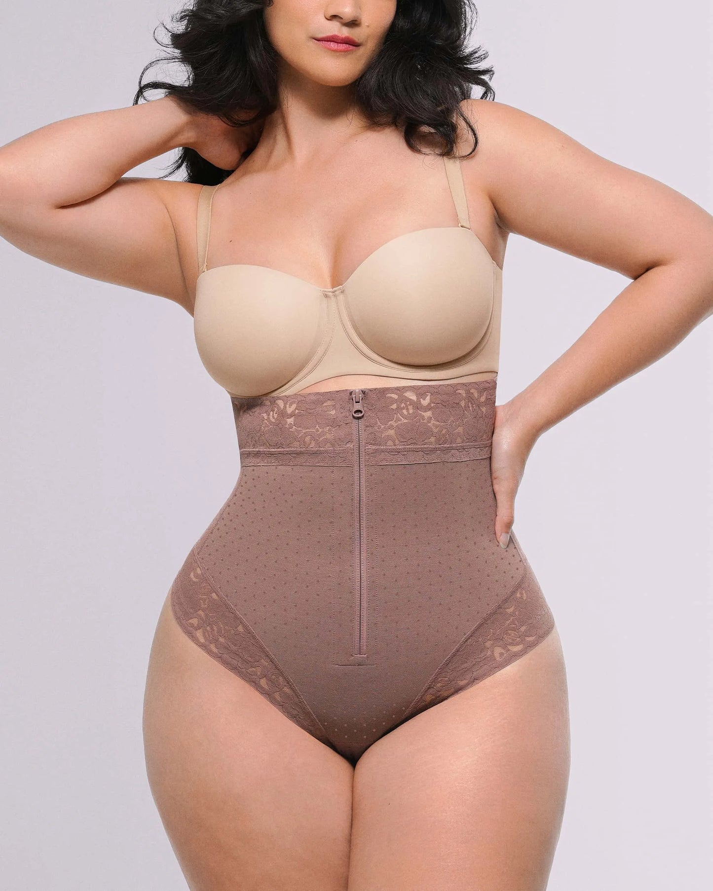 High-Waisted Polka Dot Shaping Thong