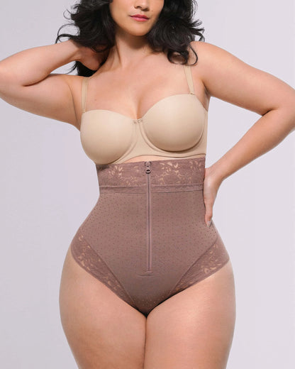 High-Waisted Polka Dot Shaping Thong