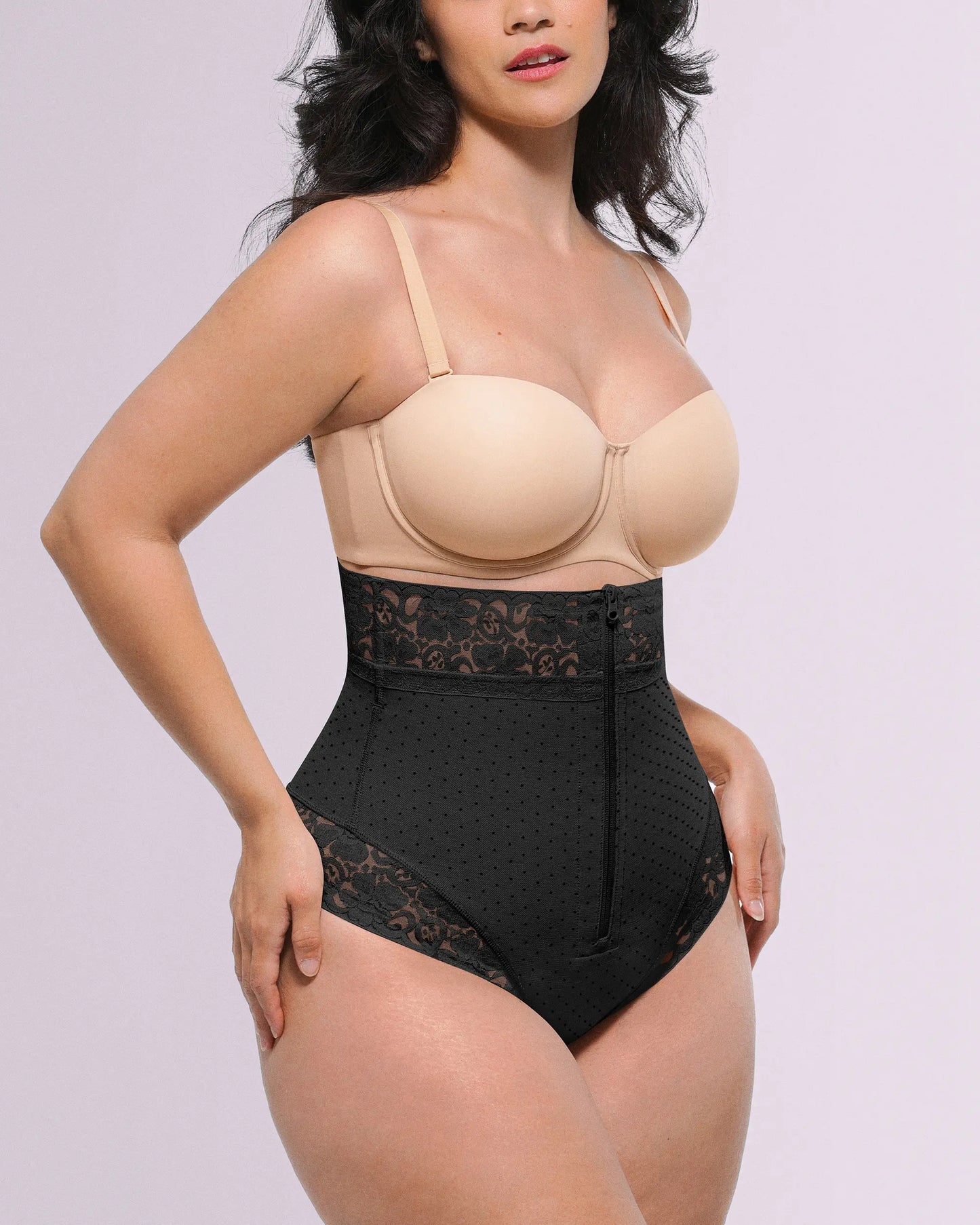 High-Waisted Polka Dot Shaping Thong