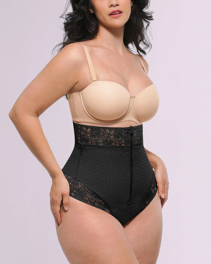 High-Waisted Polka Dot Shaping Thong