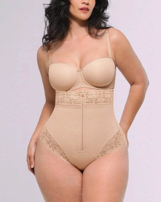 High-Waisted Polka Dot Shaping Thong