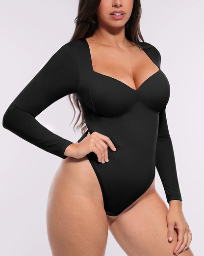 Long Sleeve Thong Bodysuit