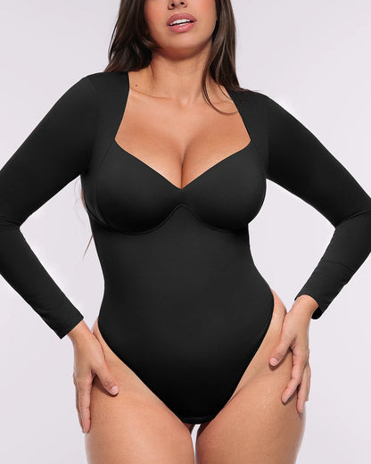 Long Sleeve Thong Bodysuit
