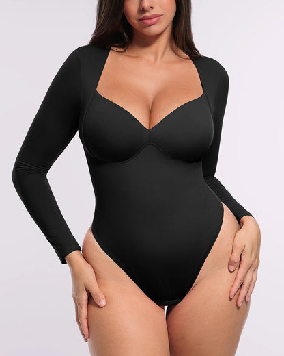 Long Sleeve Thong Bodysuit