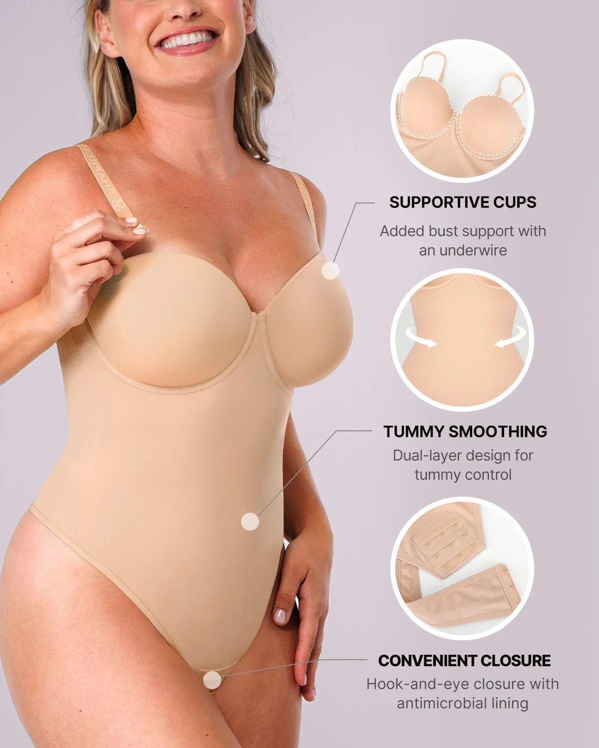 Strapless Thong Bodysuit