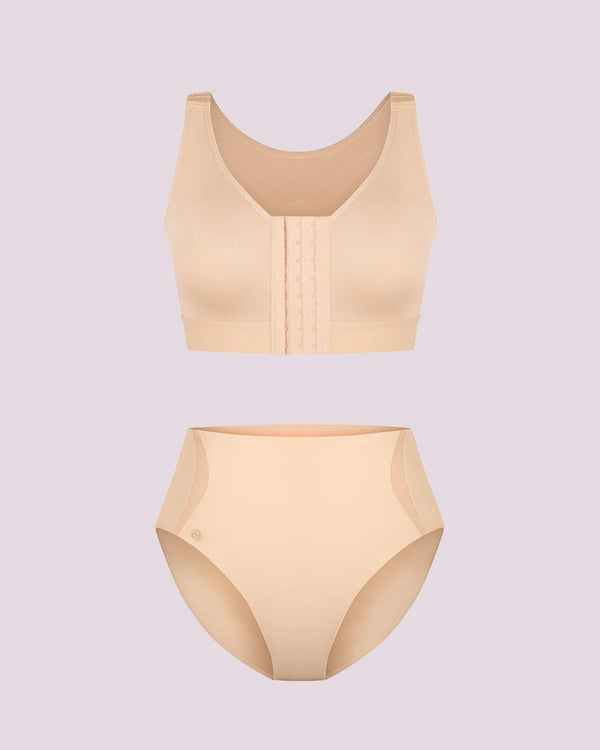 Unlined Wireless Back Support Bra + Brief