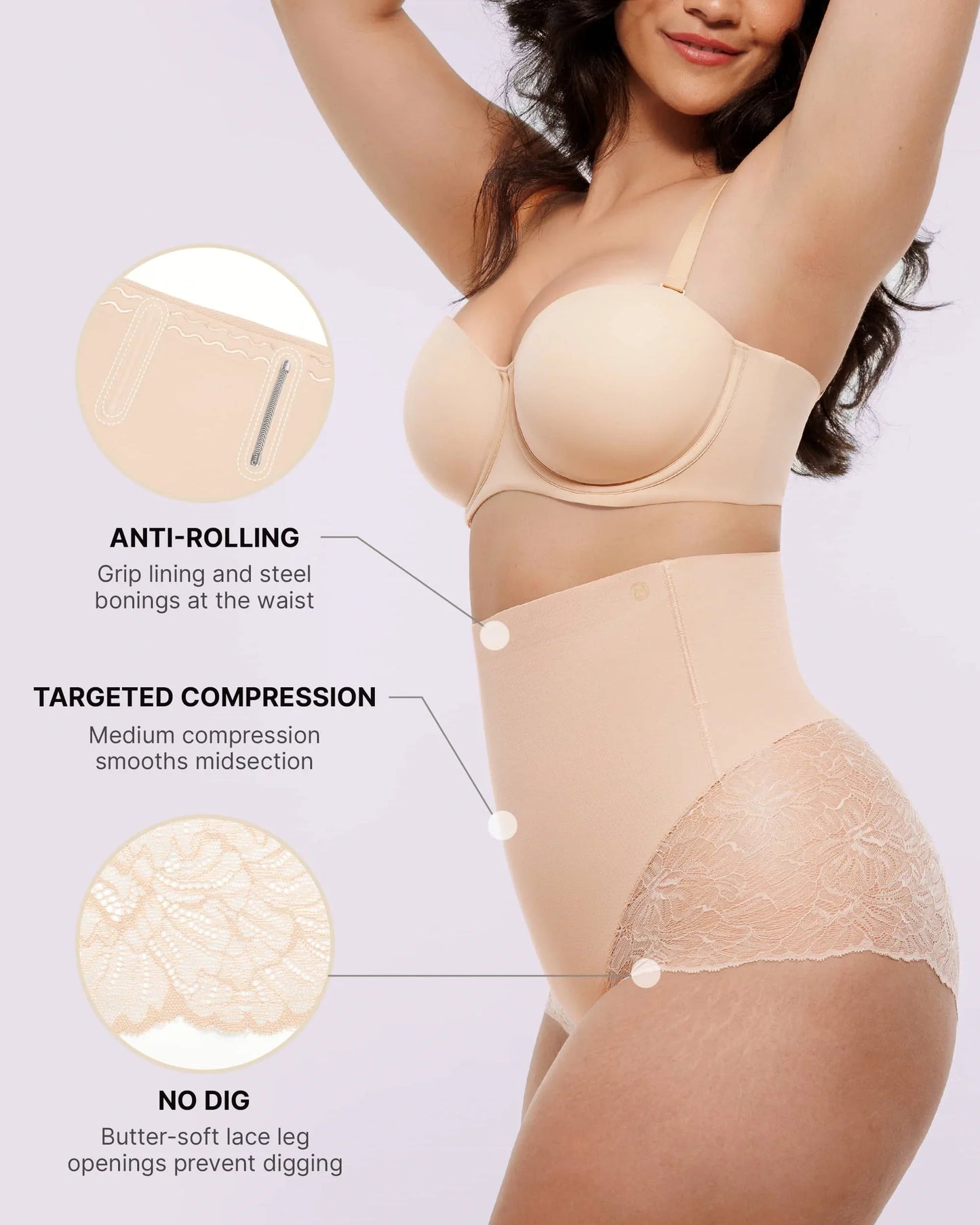MeshSmooth™ High-Waisted  Sheer Lace Brief