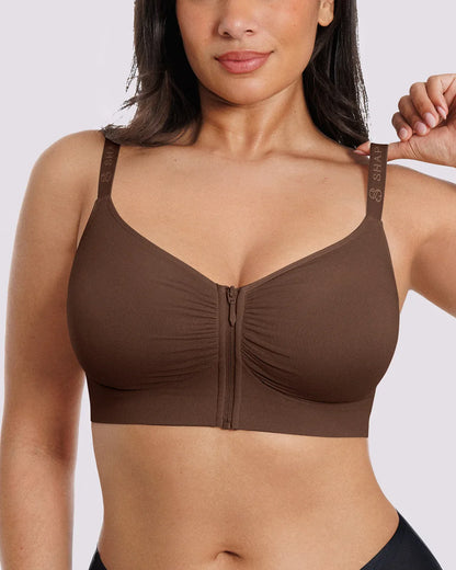 Skin Flow Front-Zipper Wireless Bra