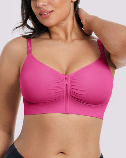 Skin Flow Front-Zipper Wireless Bra