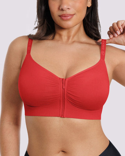 Skin Flow Front-Zipper Wireless Bra