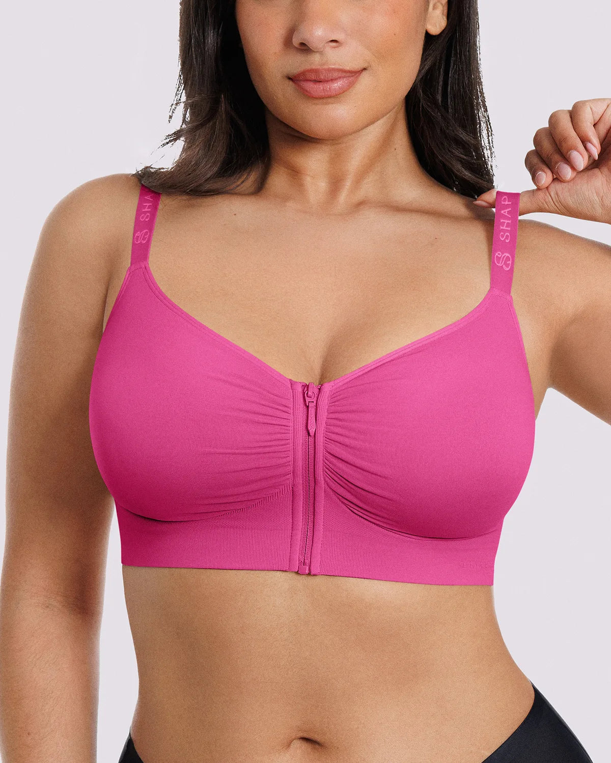 Skin Flow Front-Zipper Wireless Bra