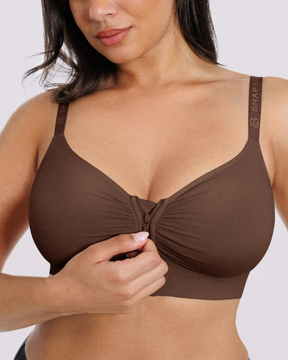 Skin Flow Front-Zipper Wireless Bra
