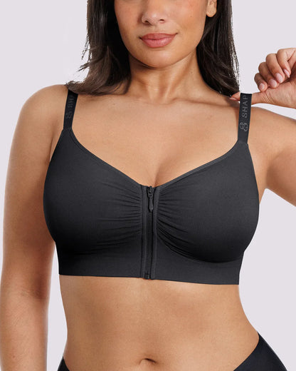 Skin Flow Front-Zipper Wireless Bra