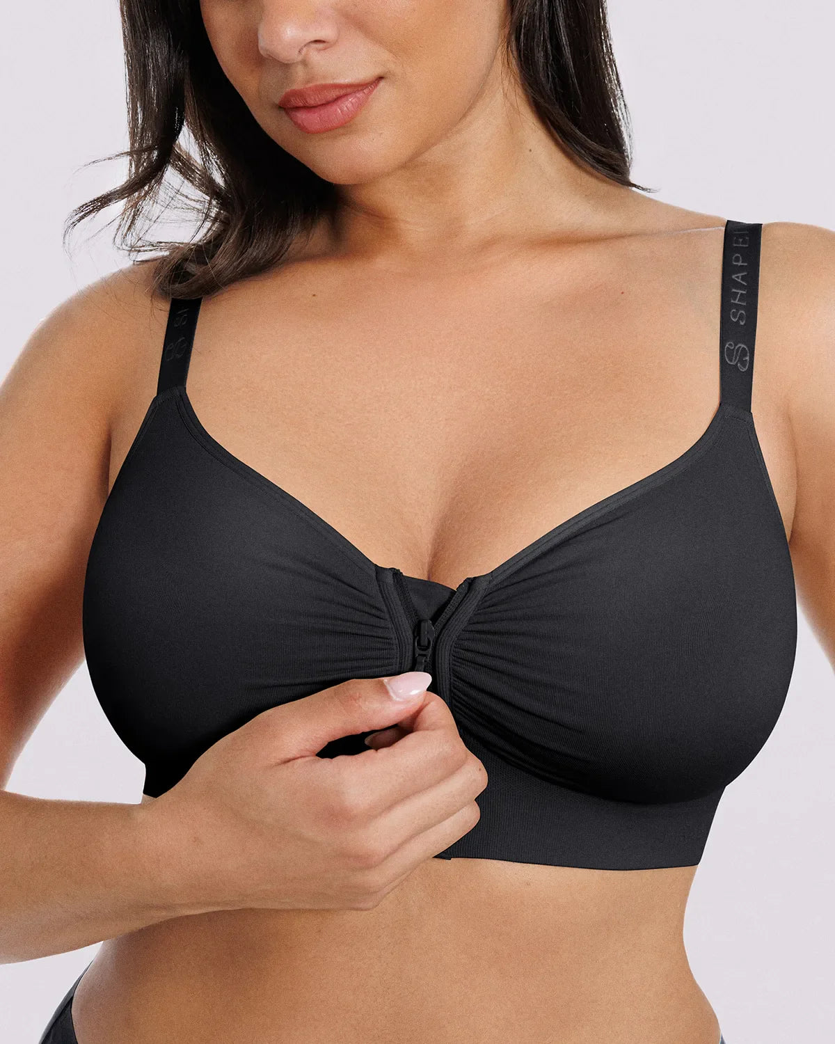 Skin Flow Front-Zipper Wireless Bra