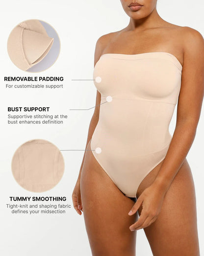 Skin Flow Strapless Sculpt Thong Bodysuit