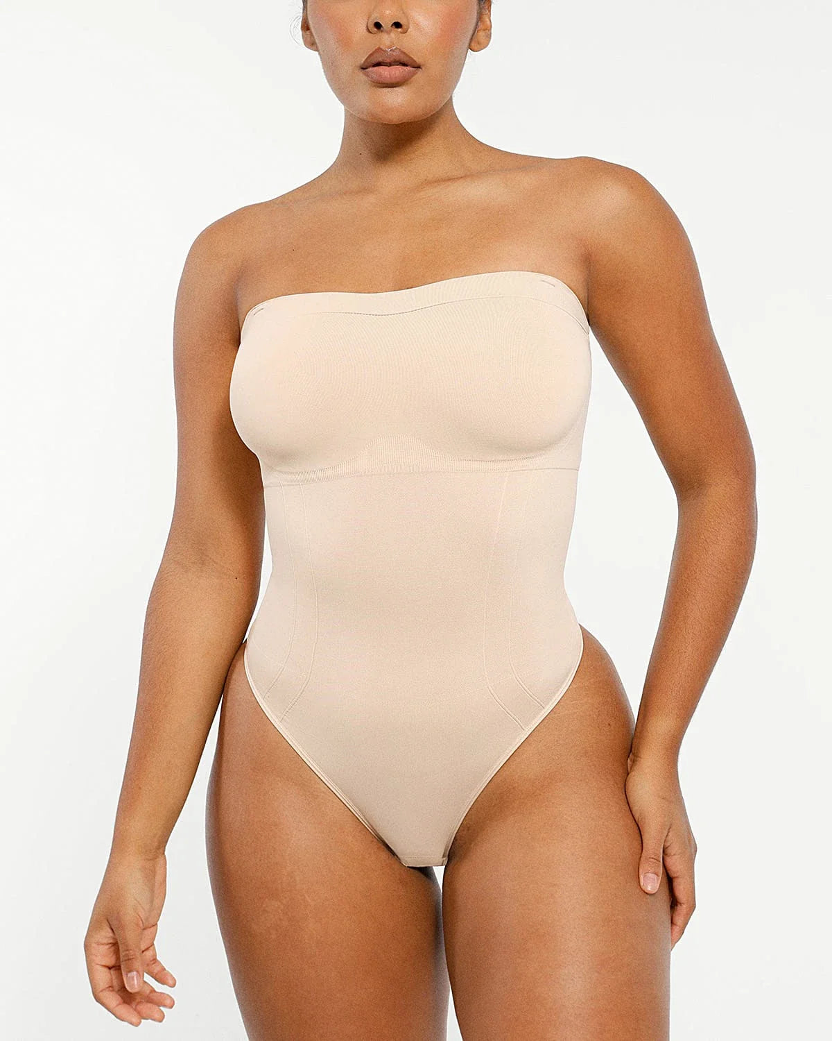 Skin Flow Strapless Sculpt Thong Bodysuit