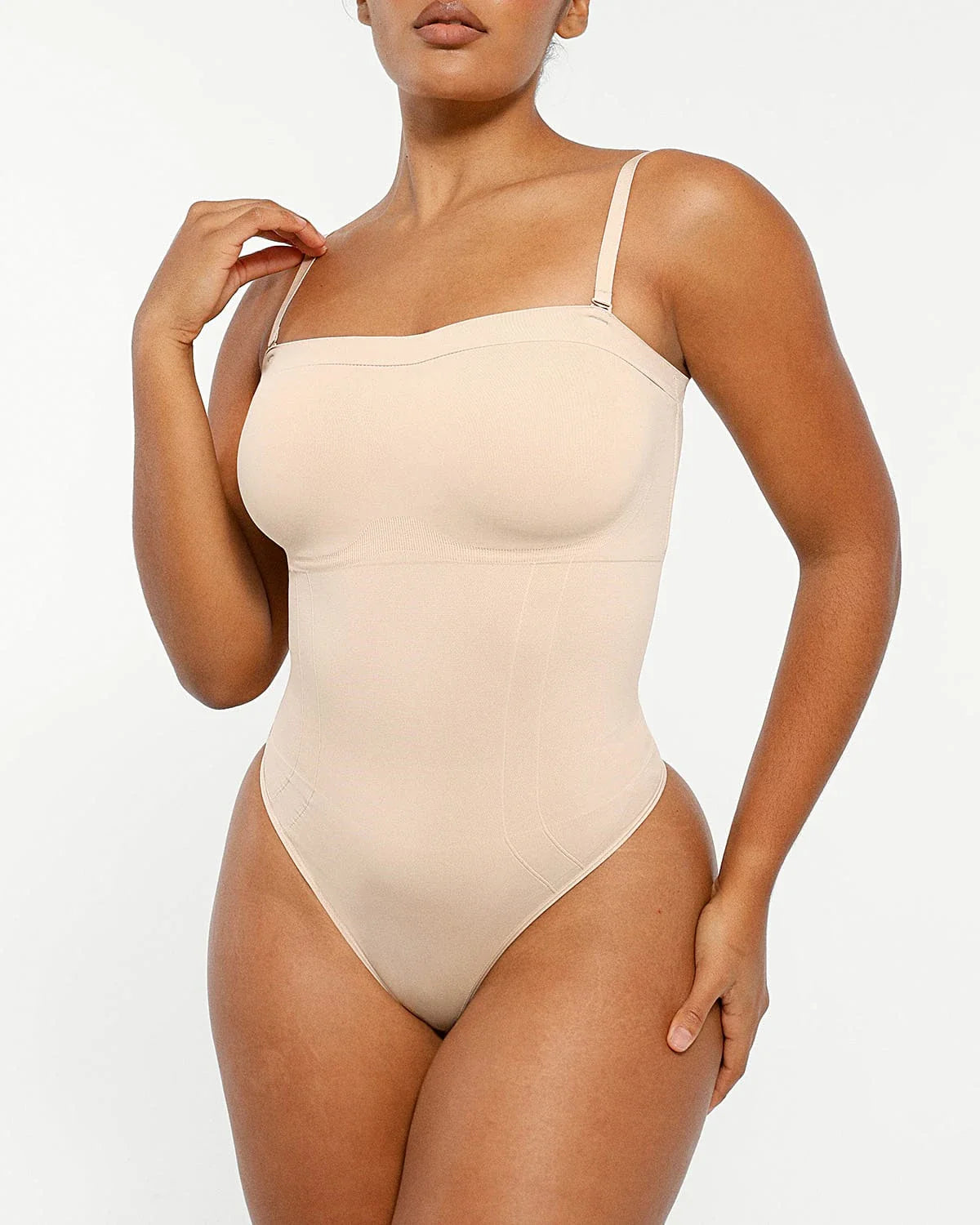 Skin Flow Strapless Sculpt Thong Bodysuit