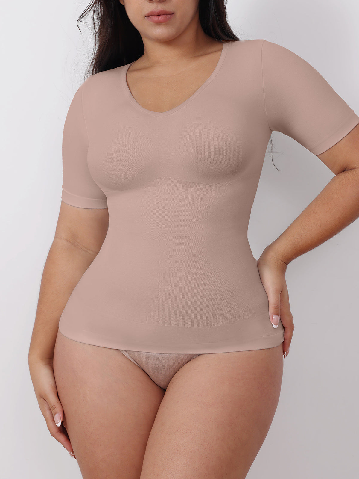 Body Curvy™ Seamless V-Neck Shaping T-Shirt