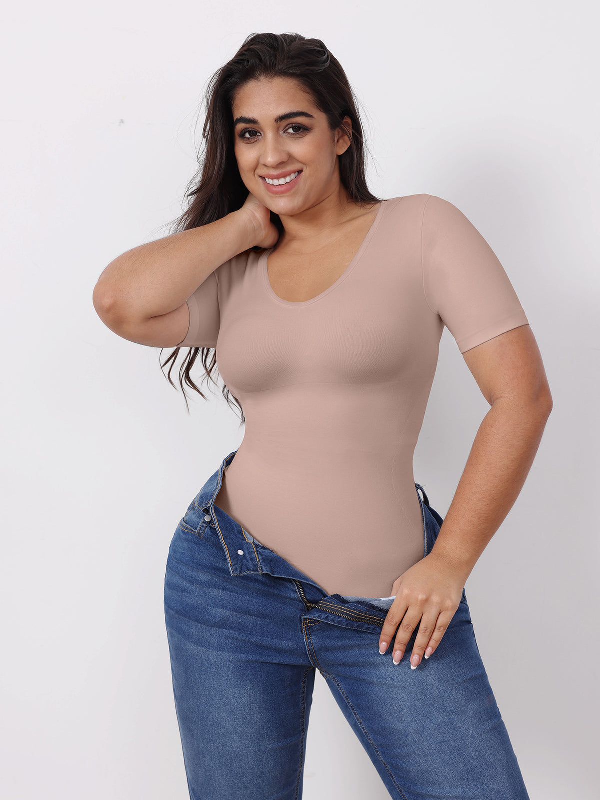 Body Curvy™ Seamless V-Neck Shaping T-Shirt