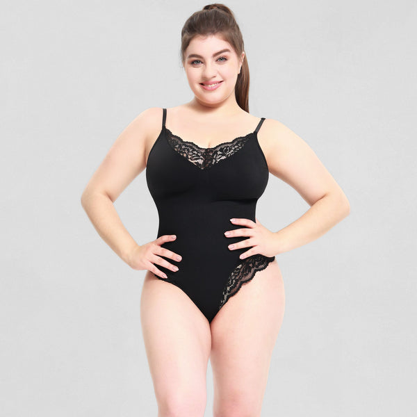 Body Curvy™ Lace Thong Shaping Bodysuit with Tummy Support