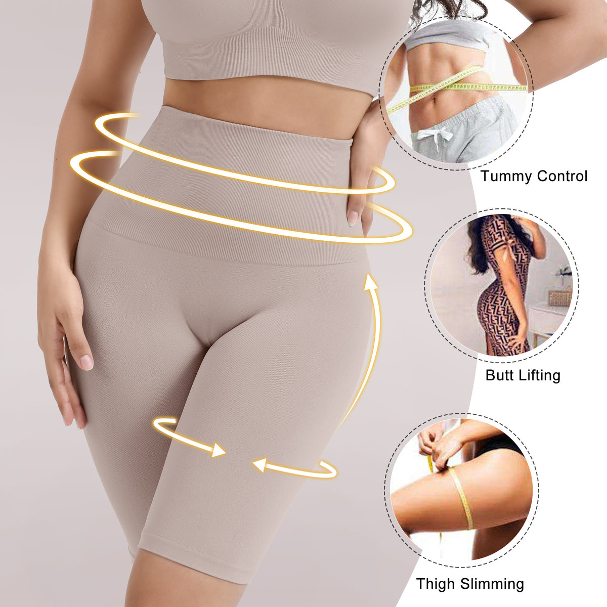 Shorts Anti-See-Through Five-Point Shapewear Waist Trimming Briefs Shaping