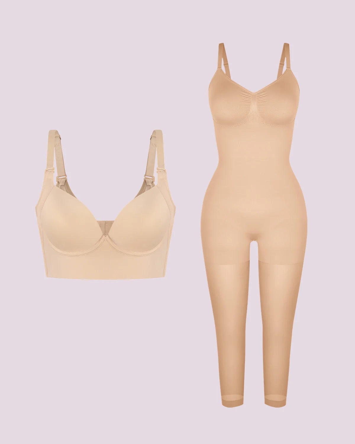 Set Sutien Push-Up + Body cu Acoperire Completă