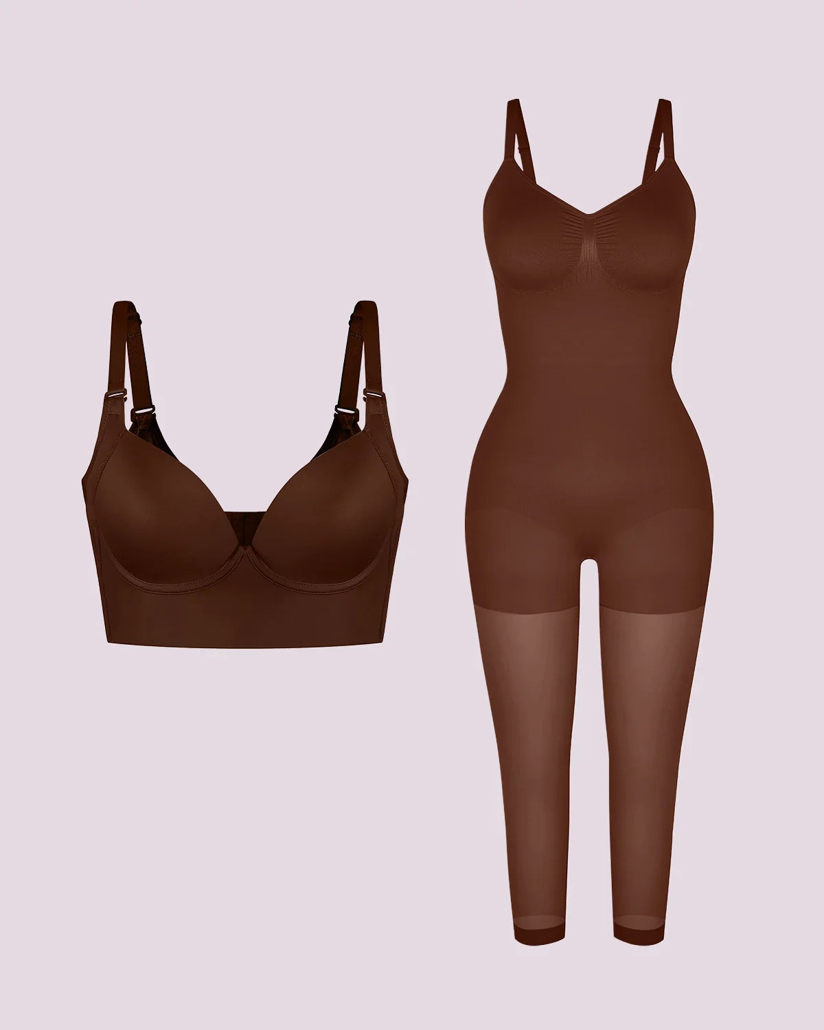 Set Sutien Push-Up + Body cu Acoperire Completă