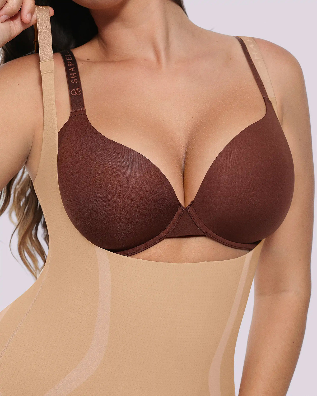 Curve Code™ LYCRA® FitSense™ Full-Bodysuit mit offenem Brustbereich