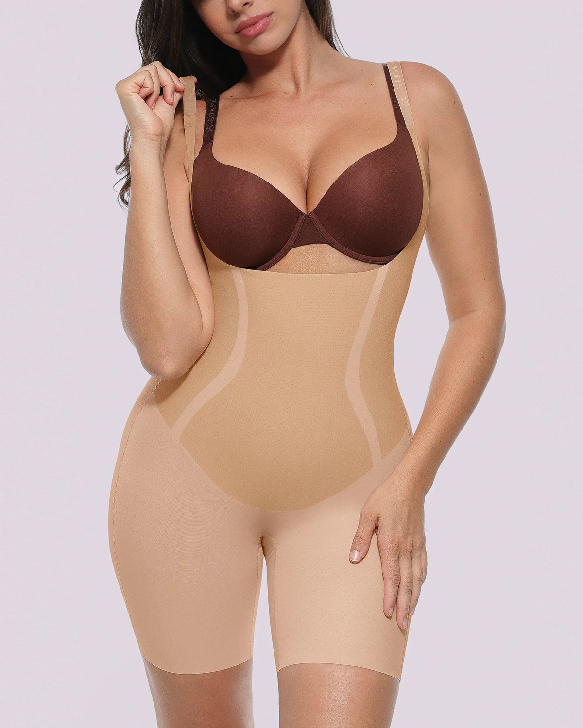 Curve Code™ LYCRA® FitSense™ Full-Bodysuit mit offenem Brustbereich