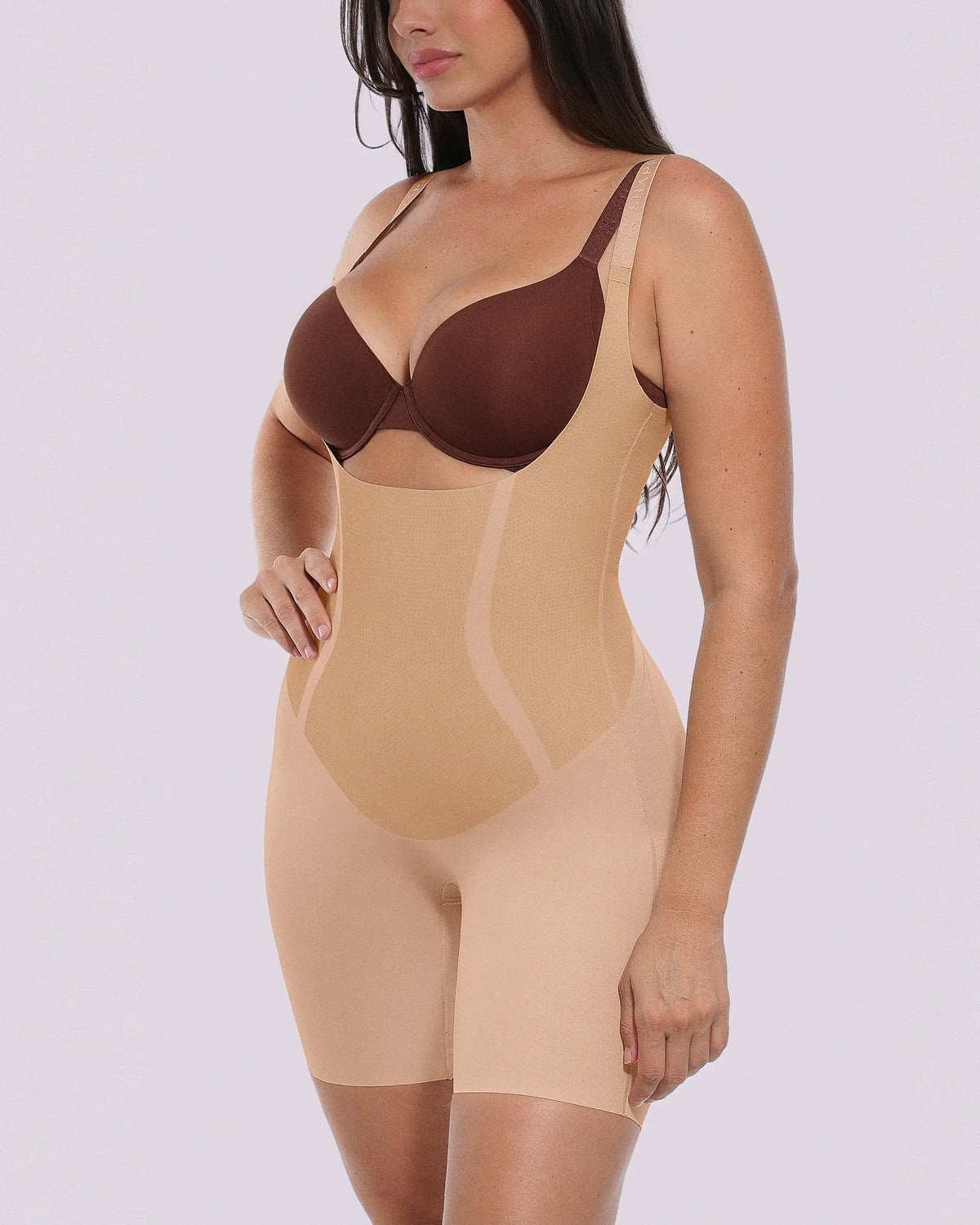Curve Code™ LYCRA® FitSense™ Full-Bodysuit mit offenem Brustbereich