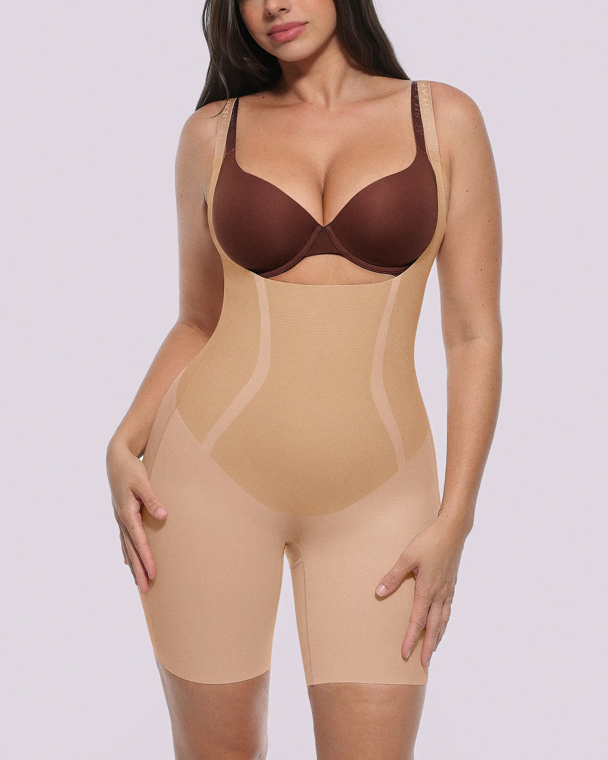 Curve Code™ LYCRA® FitSense™ Full-Bodysuit mit offenem Brustbereich