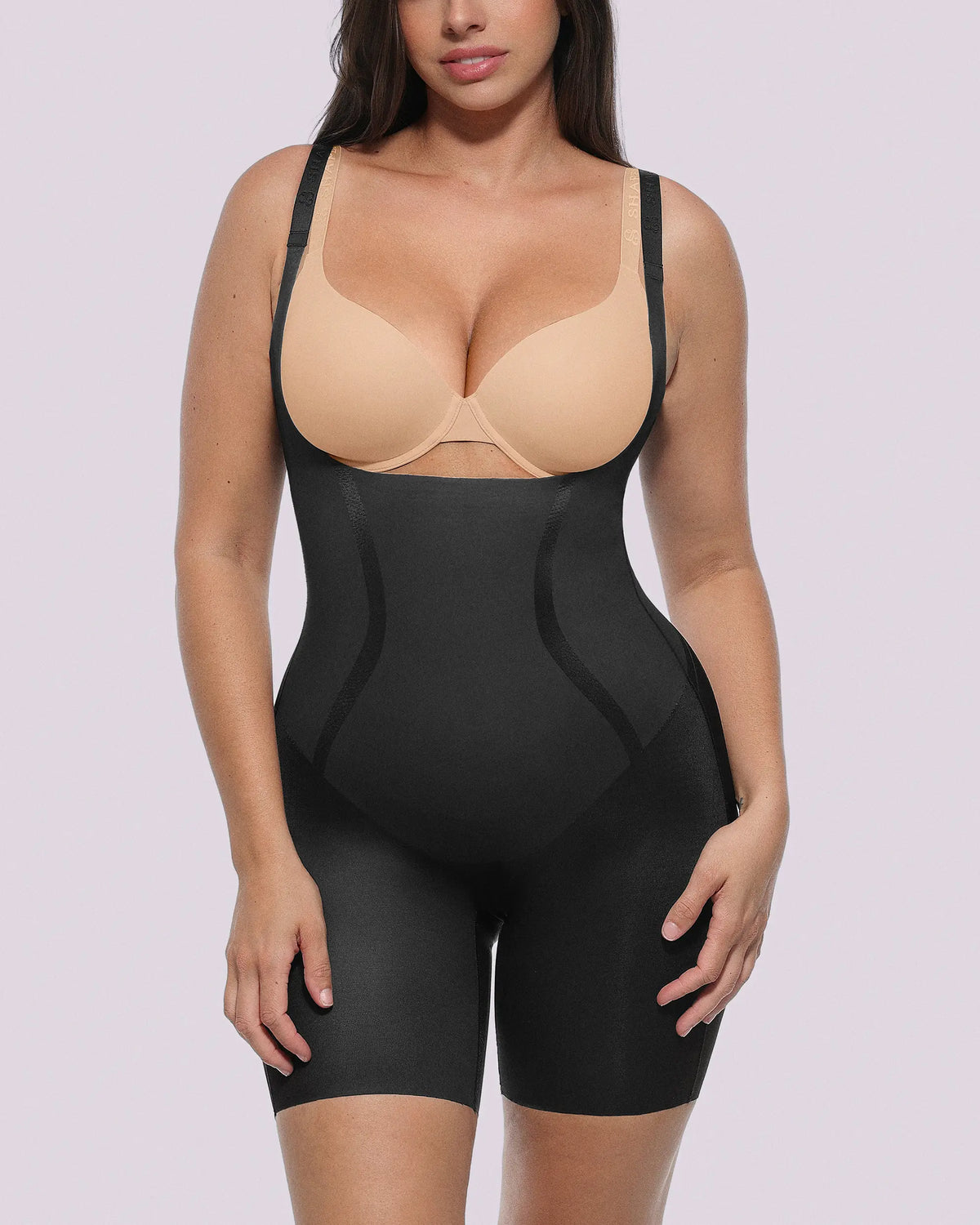 Curve Code™ LYCRA® FitSense™ Full-Bodysuit mit offenem Brustbereich