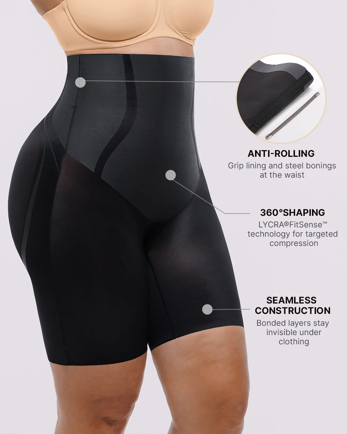 Curve Code™ LYCRA®FitSense™ High-Waisted Mid Thigh Short