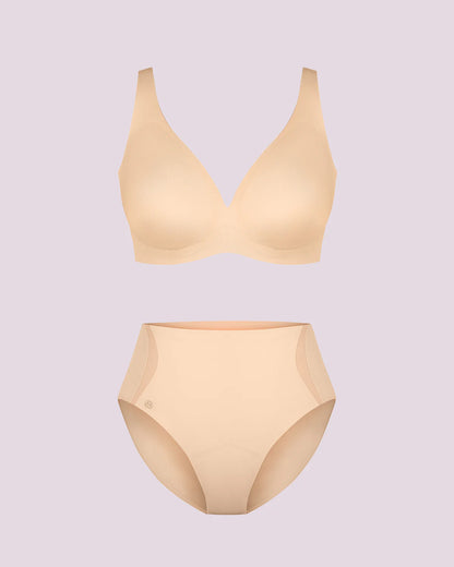 Curve Code™ LYCRA®FitSense™ Wireless V-Neck Bra + Brief