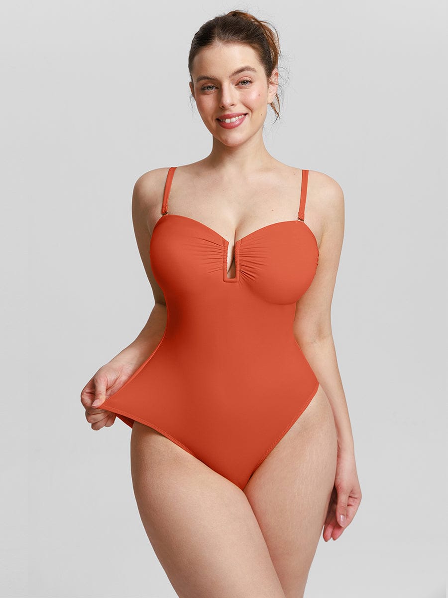 Strapless U-Wire Tummy Control One-Piece Swimsuit