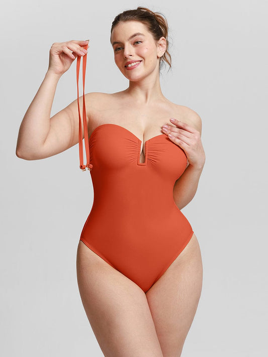 Strapless U-Wire Tummy Control One-Piece Swimsuit
