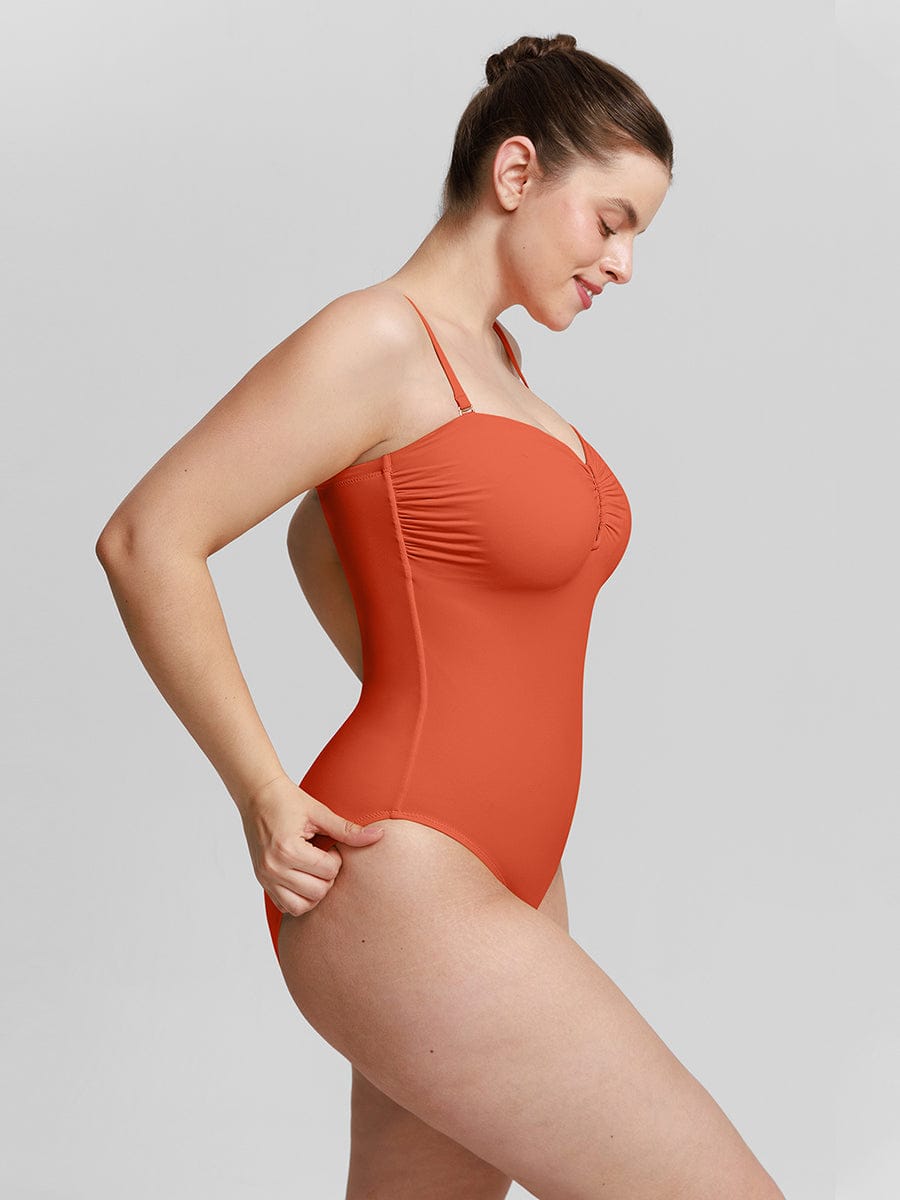 Strapless U-Wire Tummy Control One-Piece Swimsuit