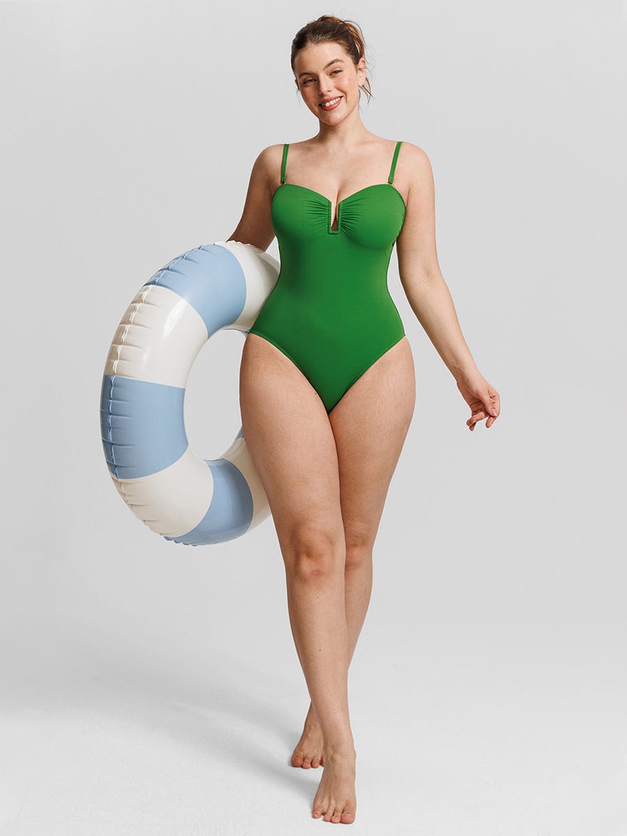 Strapless U-Wire Tummy Control One-Piece Swimsuit