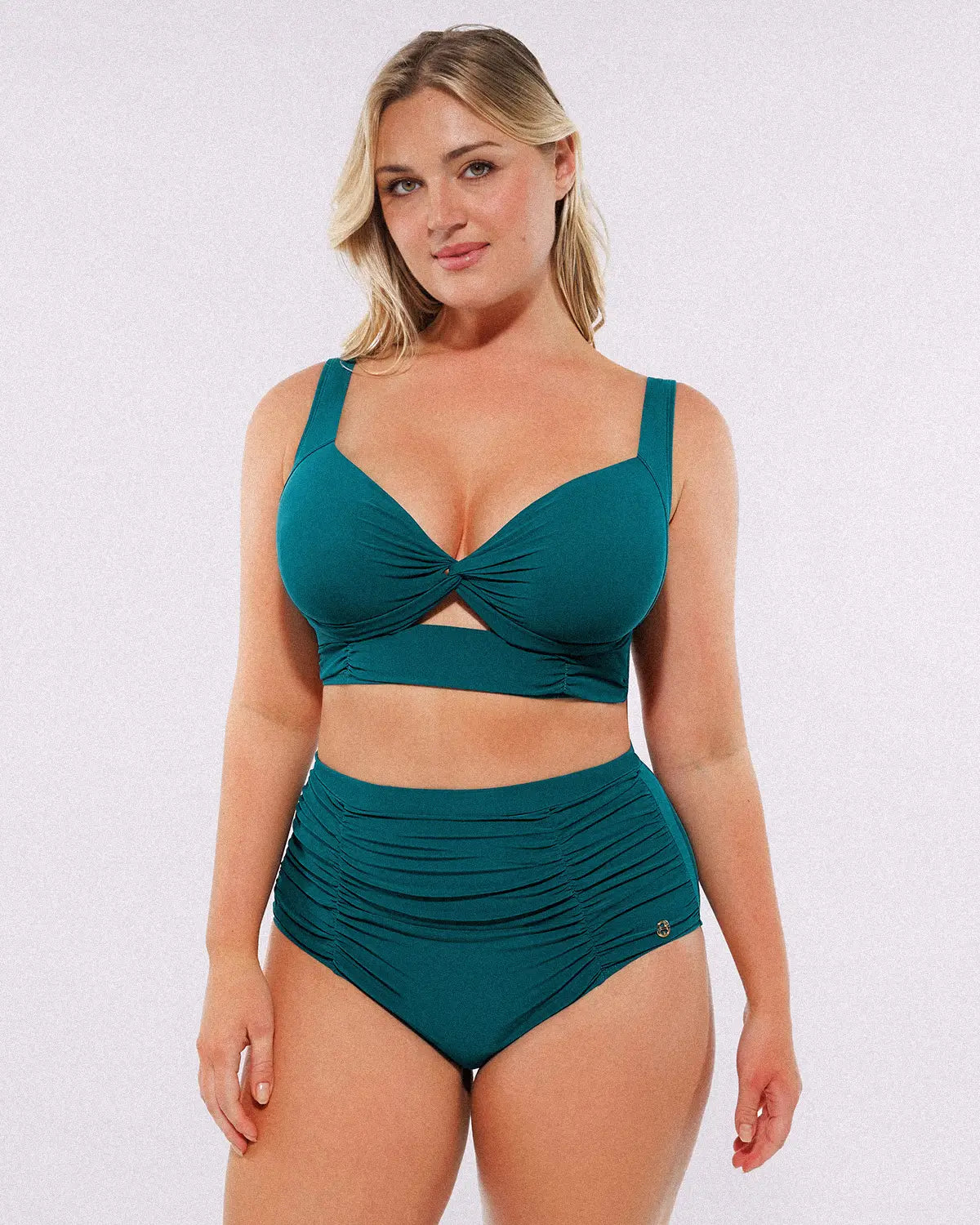 Smart Sculpt™ Bikini-top met gedraaide voorzijde & broekje met hoge taille