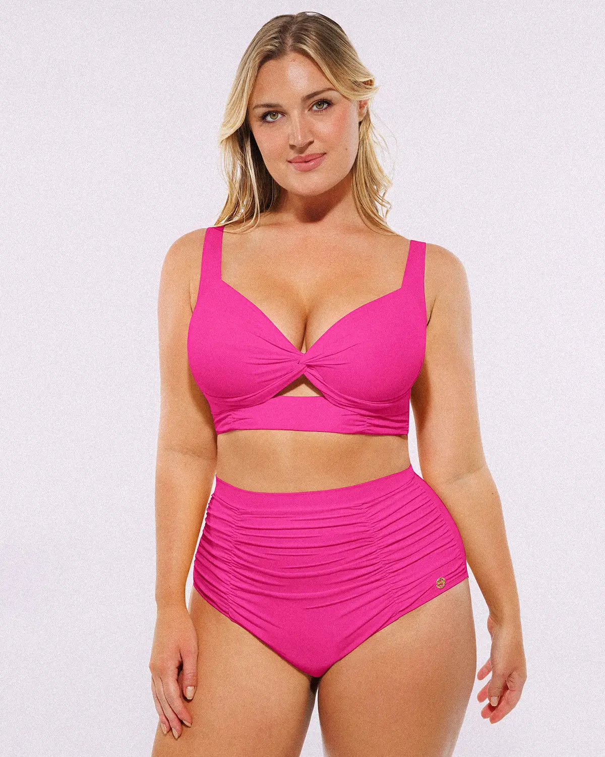 Smart Sculpt™ Bikini-top met gedraaide voorzijde & broekje met hoge taille
