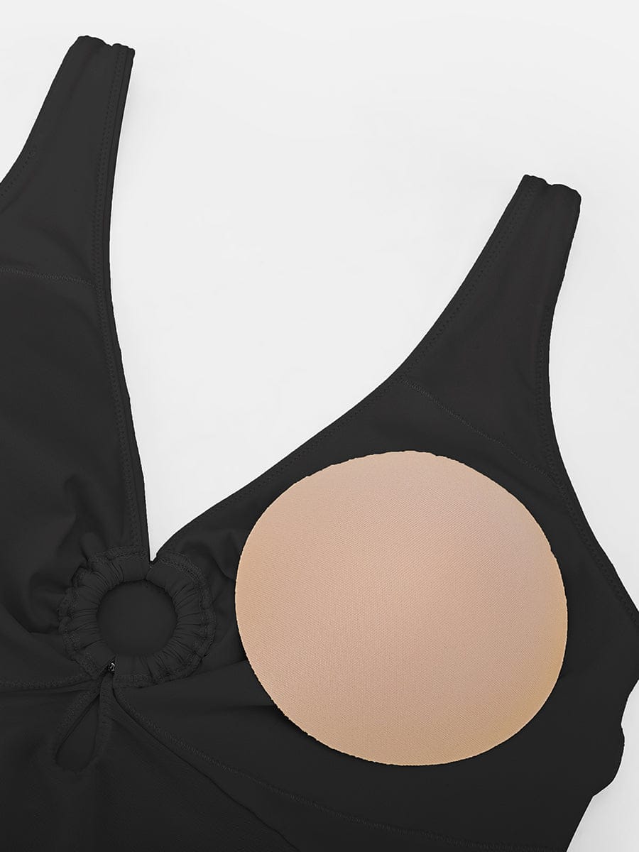 Ruched Mesh Tummy Control One-Piece Swimsuit