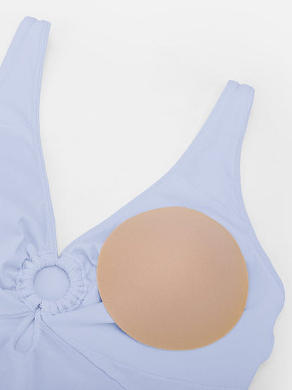 Ruched Mesh Tummy Control One-Piece Swimsuit